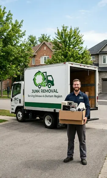 Professional junk removal team in Oshawa Ontario providing same-day furniture and debris pickup.